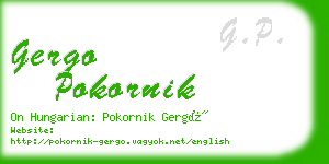 gergo pokornik business card